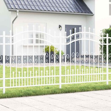 Clôture de jardin Blanc 165 cm Acier peint par poudre vidaXL