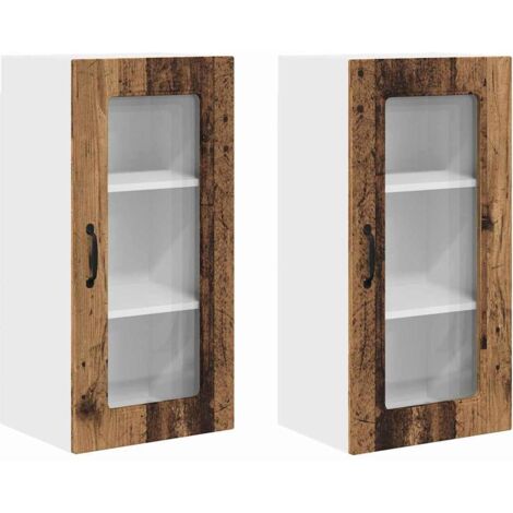 vidaXL Panneau de lave-vaisselle Kalmar 2 pcs Bois ancien