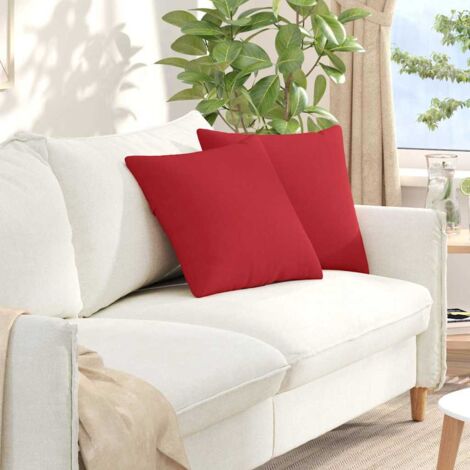 vidaXL Coussins de canapé 2 pcs Rouge 45 x 45 cm tissu