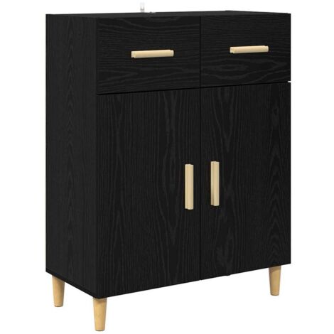 Buffet Chêne noir 34 x 69,5 x 89 cm Bois d'ingénierie vidaXL (1/5)