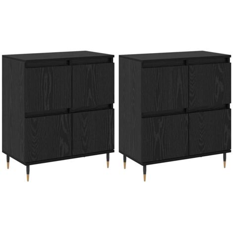 Buffets 2 pcs Chêne noir 120 x 35 x 70 cm Bois d'ingénierie vidaXL