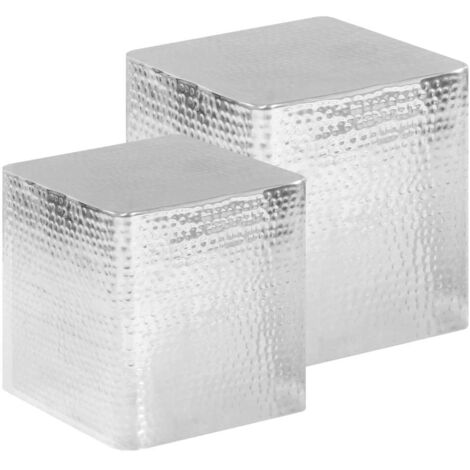 vidaXL Tables basses 2 pcs Argenté Aluminium (1/5)