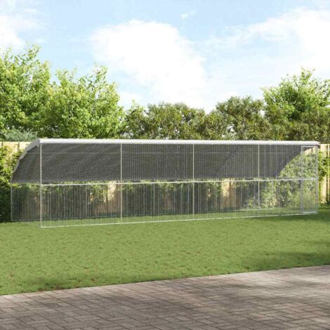 Vidaxl – Cage à poules 4 pcs en acier galvanisé – Dimensions 800 x 200 x 200 cm – Résistante aux intempéries – Système de loquet verrouillable (1/5)