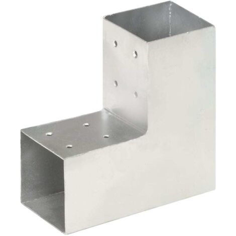 vidaXL Connecteur de poteau Forme en L Métal galvanisé 81x81 mm