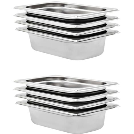 Récipients Gastronorm 8 pcs GN 1/4 65 mm Acier inoxydable vidaXL
