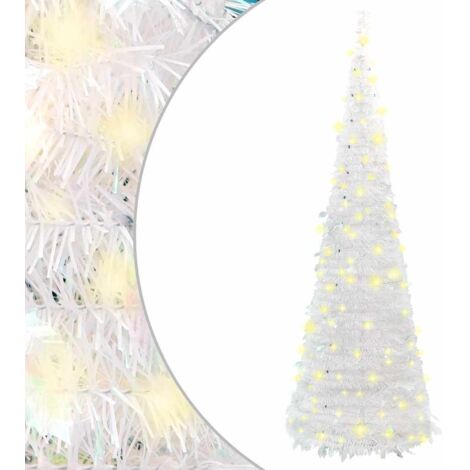 vidaXL Sapin de Noël artificiel escamotable 150 LED blanc 180 cm (1/5)