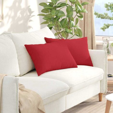 vidaXL Coussins de canapé 2 pcs Rouge 60 x 40 cm tissu