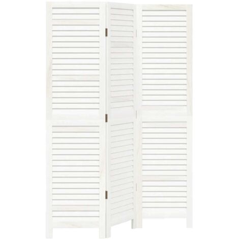 Vidaxl – Paravent 3 panneaux en bois de paulownia massif – Écran de séparation pliable – Résistant aux insectes et à la pourriture – Pour intérieur