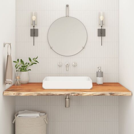 Vidaxl – Comptoir de salle de bain 110x60x2,5 cm rectangulaire en bois d'acacia massif – Bord vivant unique – Capacité de charge 75 kg
