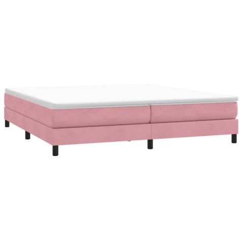 Sommier à lattes de lit sans matelas rose 200x220 cm velours vidaXL