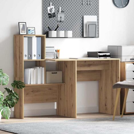 Bureau chêne artisanal 131,5 x 50 x 106,5 cm Bois d'ingénierie vidaXL (1/5)