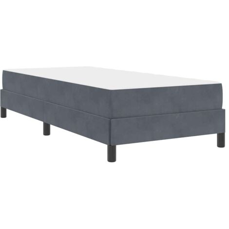 vidaXL Lit à ressorts avec matelas Gris foncé 90 x 220 cm tissu (1/5)