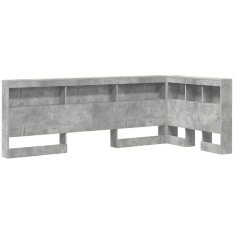Tête de lit de rangement Gris béton 90 cm Bois d'ingénierie vidaXL