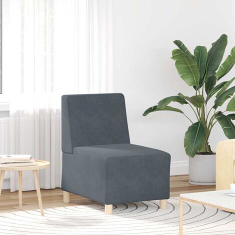 vidaXL Canapé modulaire sans accoudoirs Gris foncé 55 cm Velours (1/5)
