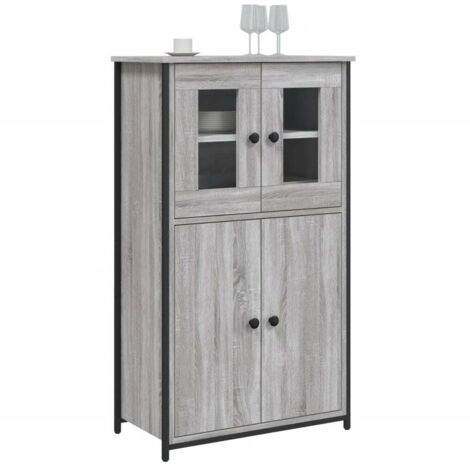 Buffet Armoire Rangement Sonoma Gris 60x30x70cm - Meuble Salon Bois Ingénierie