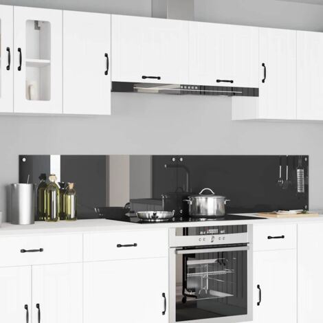 vidaXL Crédence de cuisine 2 pcs Gris foncé 110 x 40 cm verre trempé (1/5)