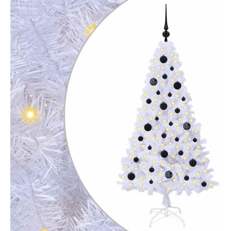 vidaXL Sapin de Noël artificiel avec 150 LED Blanc 150 cm PVC et Acier (1/5)