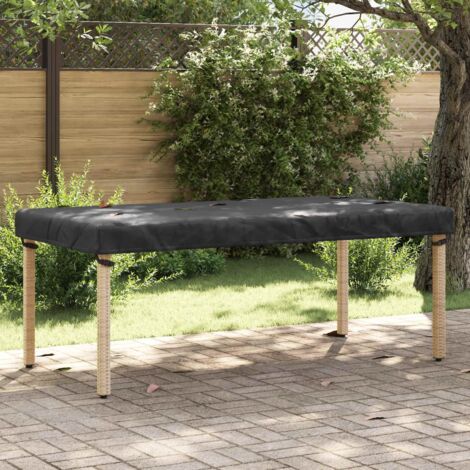 vidaXL Housse de Table Uni Noir 202 x 102 x 15 cm tissu (1/5)