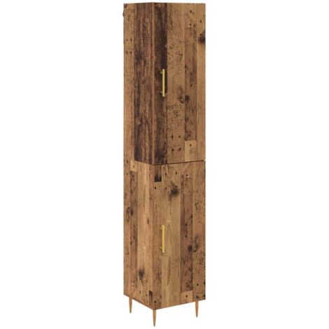 vidaXL Haut Armoire 2 pcs Bois Ancien Bois d'ingénierie (1/5)