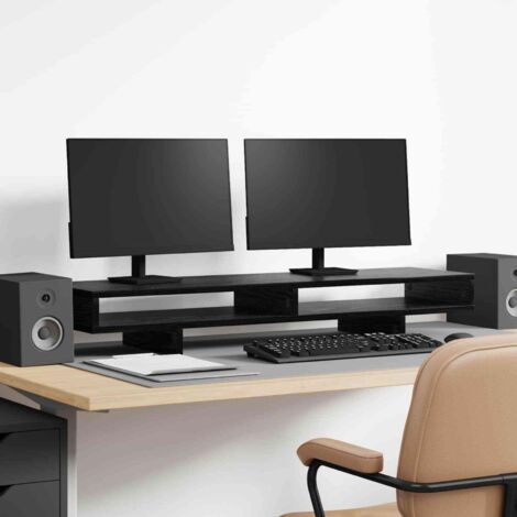 vidaXL Support de moniteur Noir 100 x 27 x 15 cm Bois d'ingénierie