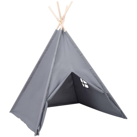 Tente tipi d'enfants avec sac Peau de pêche Gris 120x120x150 cm vidaXL
