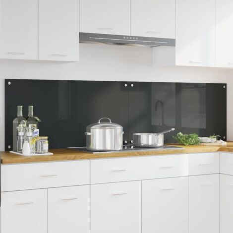 Protection de cuisine 2 pcs Gris foncé 100 x 50 cm verre trempé vidaXL