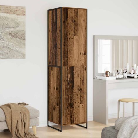 Garde-robe 2 pcs Bois Ancien 50 x 50 x 200 cm Bois d'ingénierie vidaXL
