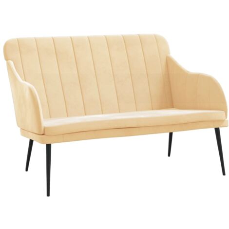 vidaXL Banc Crème 110x76x80 cm Velours