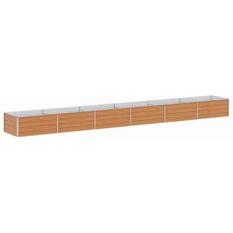 vidaXL Garden Raised Bed Light Brown 600 x 80 x 45 cm Galvanised Steel