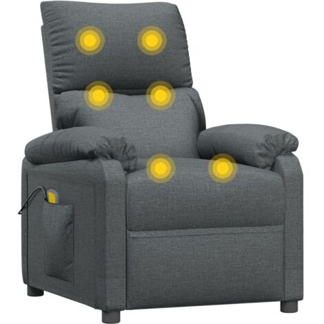 Fauteuil de massage Gris foncé Tissu vidaXL