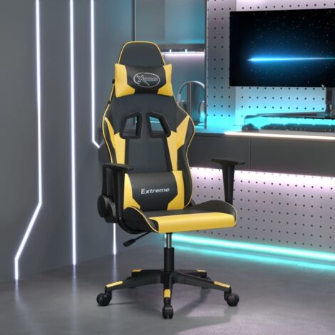 Chaise de jeu Noir et doré Similicuir vidaXL728046 (1/5)