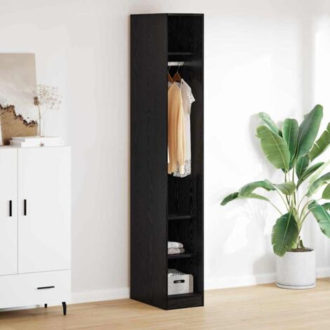 vidaXL  Wardrobe  with Shelf Black Oak 50 x 30 x 200 cm Engineered Wood