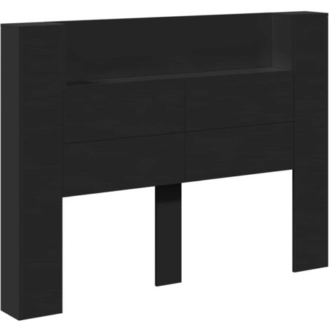 vidaXL Tête de lit Noir Bois d'ingénierie