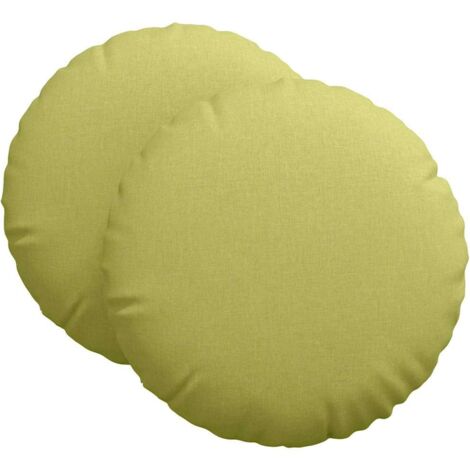 vidaXL Coussins de siège 2 pcs Vert clair Ø80 x 29 cm tissu (1/5)