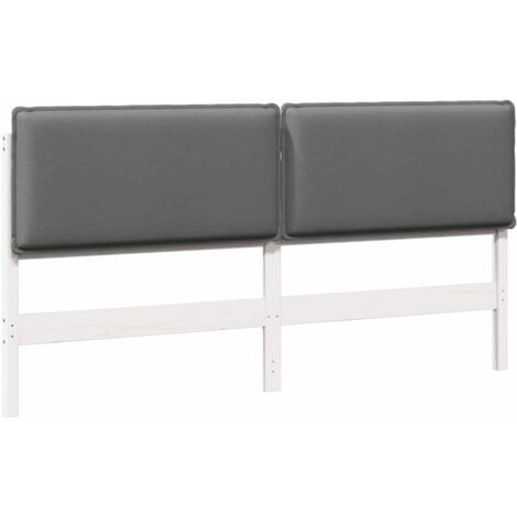 vidaXL Tête de lit capitonnée Blanc et gris clair 180 cm Pin massif (1/5)