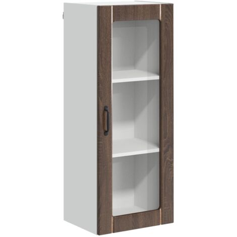 vidaXL Cabinet en verre mural LUCCA Chêne brun 40 x 31 x 100 cm