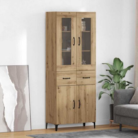 vidaXL Haut Armoire Montage mural ChĂŞne artisanal 69,5 x 34 x 180 cm (1/5)