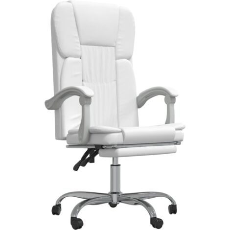 Fauteuil inclinable de bureau Blanc Similicuir vidaXL (1/5)