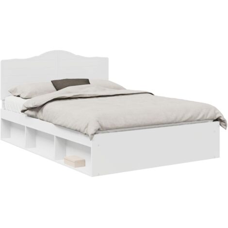 Cadre de lit avec tête de lit Blanc 140 x 200 cm Pin massif vidaXL (1/5)