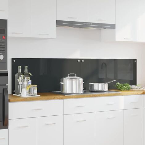 Protection de cuisine 2 pcs Gris foncé 90 x 40 cm verre trempé vidaXL