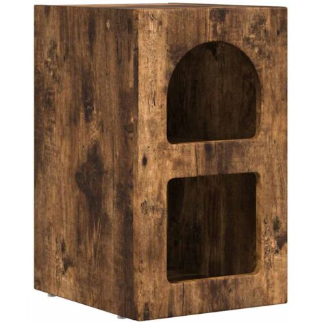 vidaXL Table de chevet Chêne fumé 29,5 x 33,5 x 50 cm