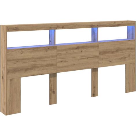 vidaXL Tête de lit Chêne artisanal 200 x 17 x 102 cm Bois d'ingénierie