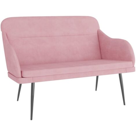 vidaXL Banc Rose 110x76x80 cm Velours (1/5)