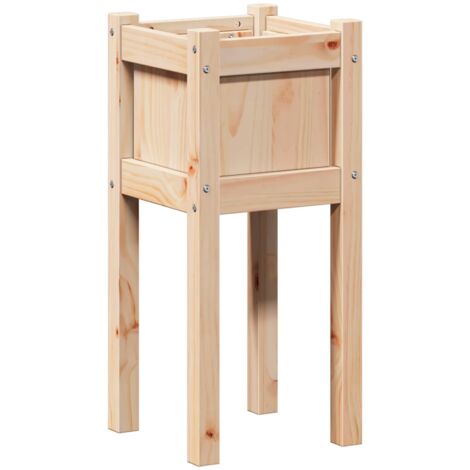 vidaXL Cache-pot de jardin Nature 31 x 31 x 70 cm Bois de pin massif (1/5)
