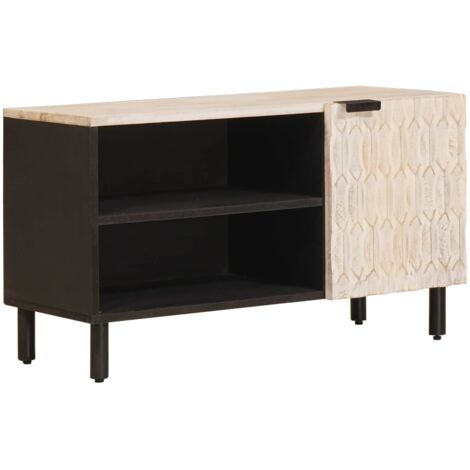 Meuble TV avec stockage Finition Lavage Blanc 80 x 33 x 46 cm vidaXL (1/5)