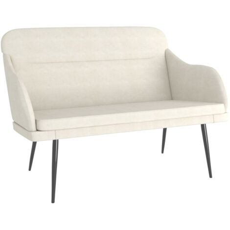 vidaXL Banc Crème 110x76x80 cm Velours