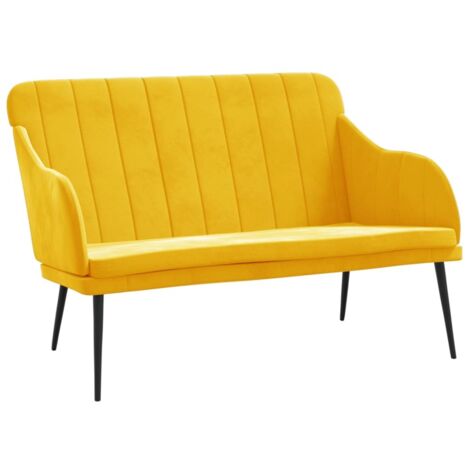vidaXL Banc Jaune 110x76x80 cm Velours