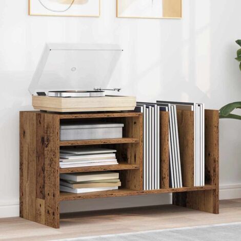 Vidaxl – Meuble à vinyles avec étagère en bois d'ingénierie – Dimensions 78,5 x 35 x 45 cm – Design épuré pour rangement compact