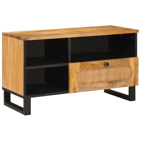 vidaXL Meuble TV Marron 80 x 33 x 46 cm Bois de mangue massif (1/5)