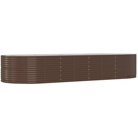 vidaXL Lit surélevé de jardin Marron Acier galvanisé
